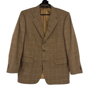 Corneliani 100% Wool Window Pane Blazer Sz 42R Preppy Old Money Italy Luxury